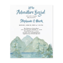 Budget Rustic Mountains Adventure Baby Dusche
