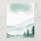 Budget Rustic Mountains Forest Wedding Einladung (Rückseite)