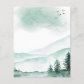 Budget Rustic Mountains Forest Wedding Einladung Flyer (Hinten)