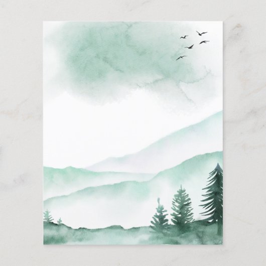Budget Rustic Mountains Forest Wedding Einladung Flyer (Hinten)