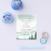 Budget Rustic Mountains Forest Wedding Einladung Flyer (Einzeln)