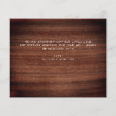 Budget Rustic New Baby 3 Foto Vielen Dank für Ihre (Rückseite)