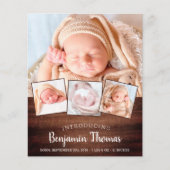 Budget Rustic New Baby 4 Foto Birth Danke (Vorderseite)