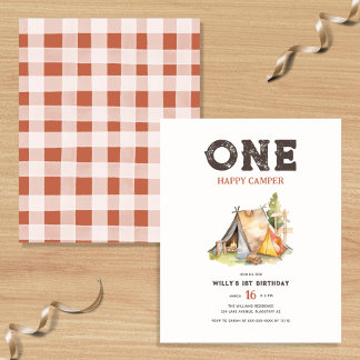Budget Rustic One Happy Camper 1. Geburtstag Einla