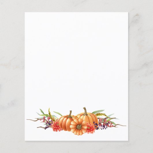 Budget Rustic Pumpkin Bridal Dusche Einladung (Rückseite)