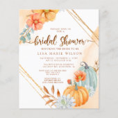 Budget Rustic Pumpkins Bridal Dusche Einladung (Vorderseite)