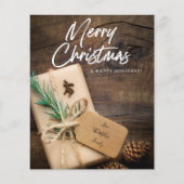 Budget Rustic Reindeer Frohe Weihnachten Flyer (Vorne)