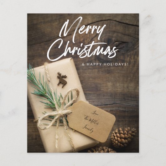 Budget Rustic Reindeer Frohe Weihnachten Flyer (Vorne)