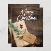 Budget Rustic Rentier & Present Frohe Weihnachten (Vorne/Hinten)