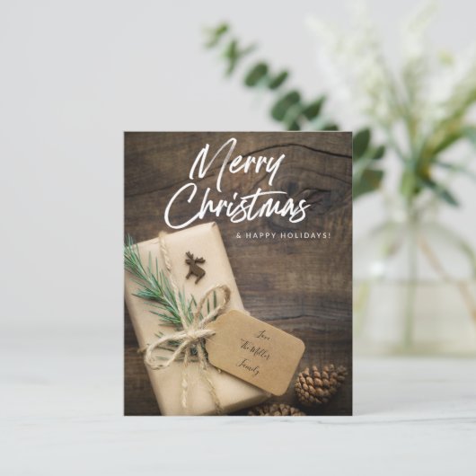 Budget Rustic Rentier & Present Frohe Weihnachten (Stehend Vorderseite)