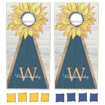 Budget Rustic Sonnenblumen Blauer Weißholz