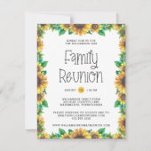 Budget Rustic Sonnenblumen Familie Wiedersehen Ein Einladung (Vorderseite)