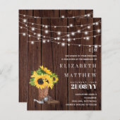 Budget Rustic Southern Girl Sunflowers Wedding Inv (Vorne/Hinten)