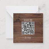 Budget Rustic String Lights QR Code Wedding RSVP Mitteilungskarte (Rückseite)