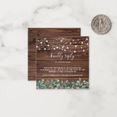 Budget Rustic String Lights QR Code Wedding RSVP Mitteilungskarte (Vorderseite/Rückseite Beispiel)