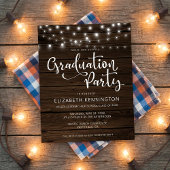 Budget Rustic String Lights Wood Graduation Party