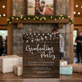 Budget Rustic String Lights Wood Graduation Party