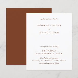 Budget Rustic Terracotta Hochzeit Einladung