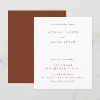 Budget Rustic Terracotta Hochzeit Einladung