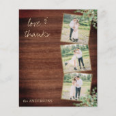 Budget Rustic Wedding 3 Fotos Danke Karten (Vorderseite)