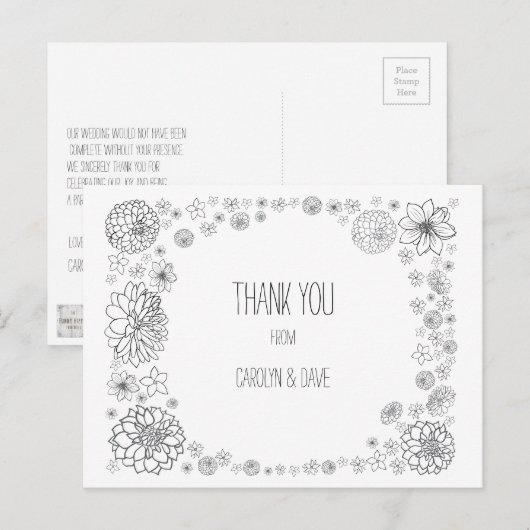 Budget Rustic Wedding danke Karten (Vorne/Hinten)