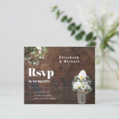 Budget Rustic White Calla Lily Wedding RSVP (Stehend Vorderseite)