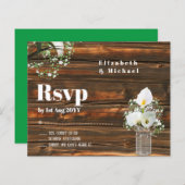 Budget Rustic White Calla Lily Wedding RSVP (Vorne/Hinten)