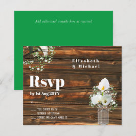 Budget Rustic White Calla Lily Wedding RSVP