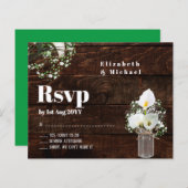 Budget Rustic White Calla Lily Wedding RSVP (Vorne/Hinten)