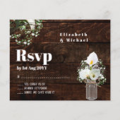 Budget Rustic White Calla Lily Wedding RSVP (Vorderseite)