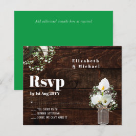 Budget Rustic White Calla Lily Wedding RSVP