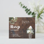 Budget Rustic White Calla Lily Wedding RSVP (Stehend Vorderseite)