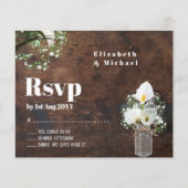 Budget Rustic White Calla Lily Wedding RSVP (Vorderseite)