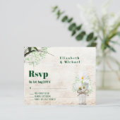 Budget Rustic White Calla Lily Wedding RSVP (Stehend Vorderseite)