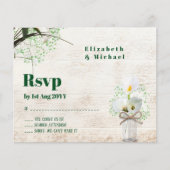 Budget Rustic White Calla Lily Wedding RSVP (Vorderseite)