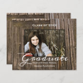 Budget Rustic Wood High School Graduation (Vorne/Hinten)