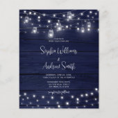 Budget Rustic Wood Mason Jars Hochzeitseinladung (Vorderseite)