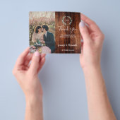 Budget rustic wood photo Thank you wedding Flyer (Gruppe)