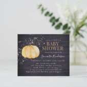 Budget Rustic Wood Pumpkin Glittering Baby Dusche (Stehend Vorderseite)