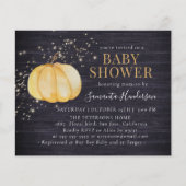 Budget Rustic Wood Pumpkin Glittering Baby Dusche (Vorderseite)