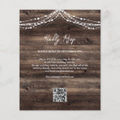 Budget Rustic Wood QR Code UAWG Hochzeit Einladung (Rückseite)