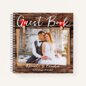 Budget - Rustic Wood Wedding Foto Gästebuch Notizblock (Vorderseite)