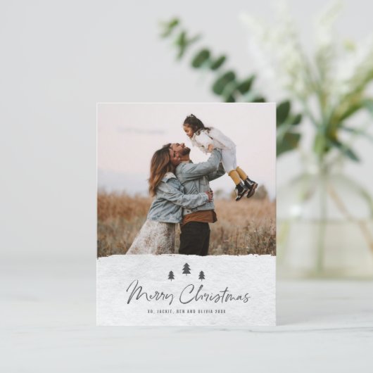 Budget Rustikal Frohe Weihnachten 2 Foto Weihnacht (Stehend Vorderseite)