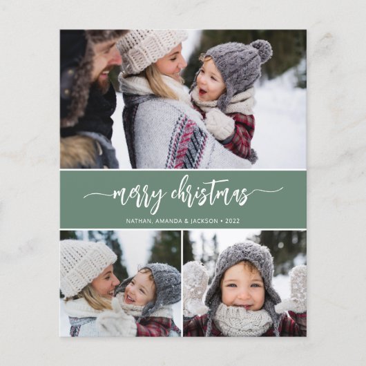 Budget Rustikal Moderne frohe Weihnachten Drei Fot (Vorderseite)