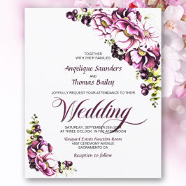 Budget Rustikal rosa Bläserei Einladung