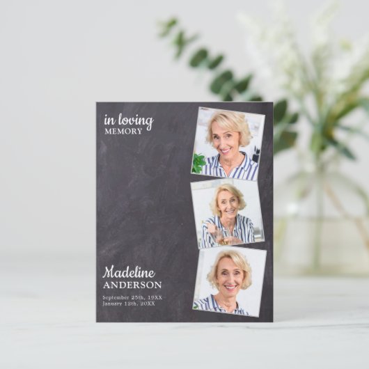 Budget Rustikale 3-Foto Gedenkfeier (Stehend Vorderseite)