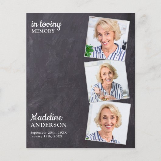 Budget Rustikale 3-Foto Gedenkfeier (Vorderseite)