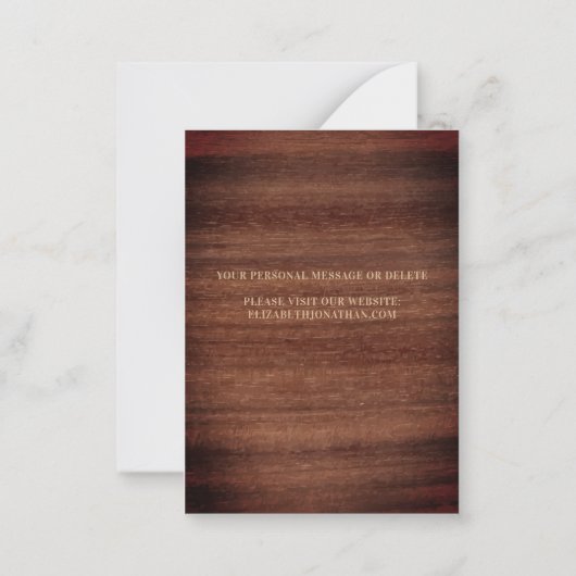 Budget Rustikale 3 Foto Hochzeit speichern das Dat Mitteilungskarte (Rückseite)