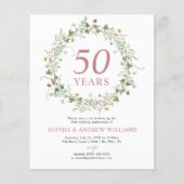 Budget Rustikale 50. Hochzeitstag Einladung (Vorderseite)