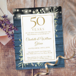 Budget Rustikale 50 Jahre Grüne Einladung